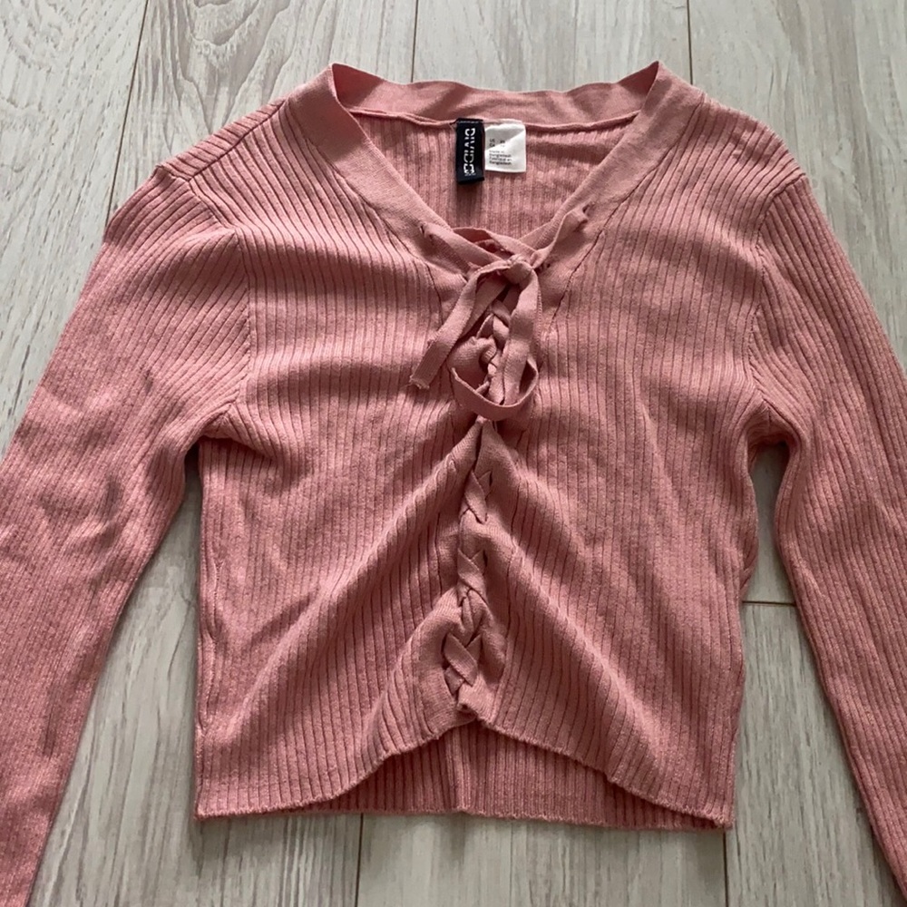 Pink sweater crop top